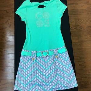 Teal one piece dress